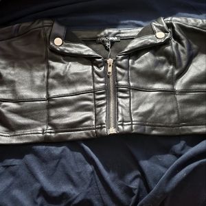 Fashion Nova pleather bandanna tube top